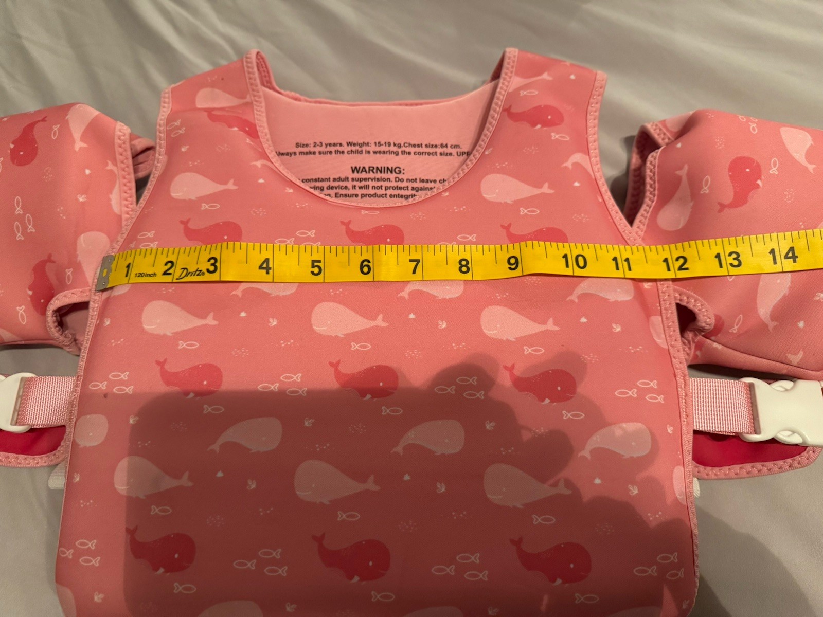 SunnyLife Kids Swim Vest 2-3 Years Pink Whale Print Float Summer Swimming