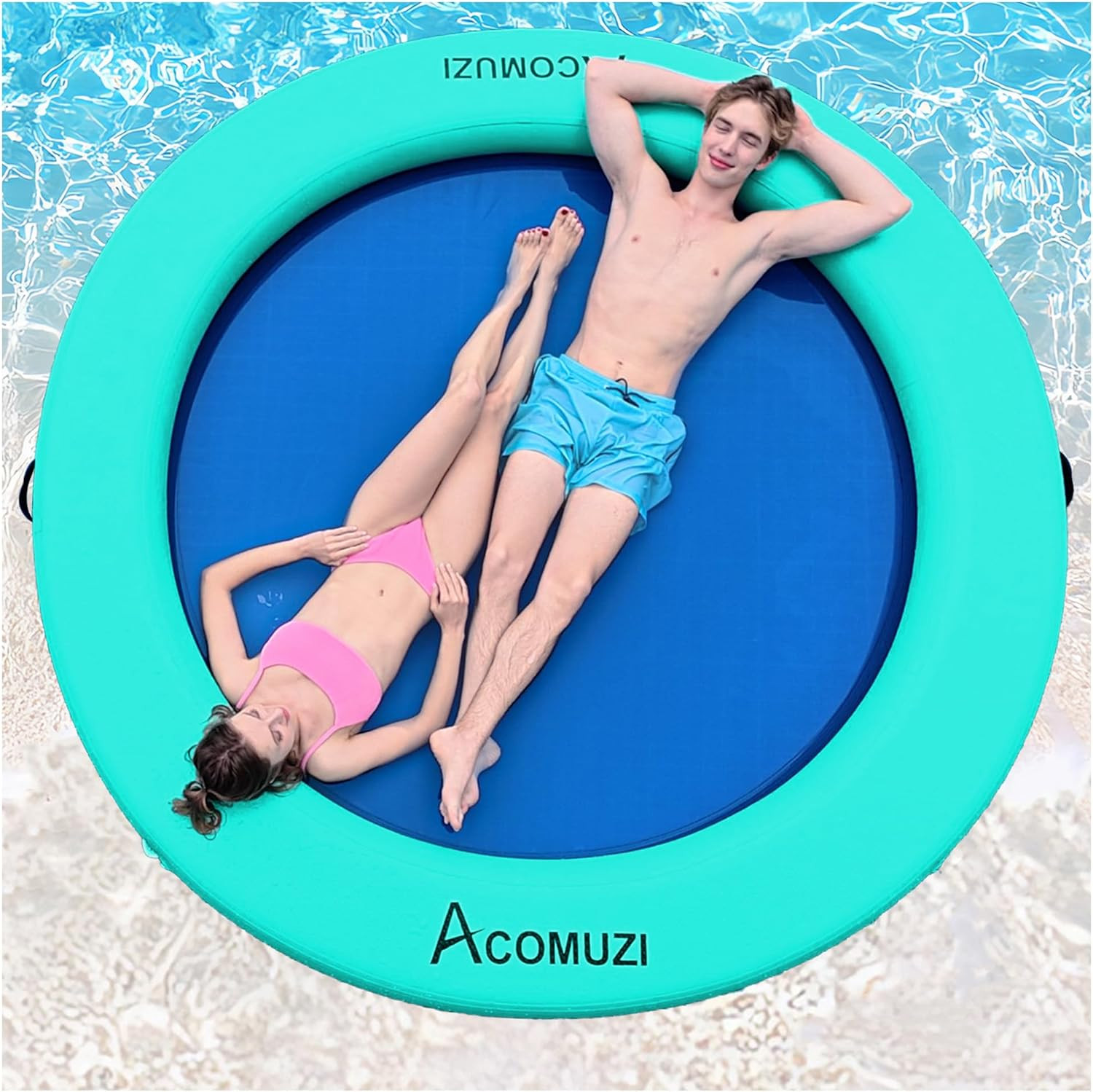 4/6/8/10/12FT Water Hammock Inflatable Floating Dock, round Floating Ring Lake F