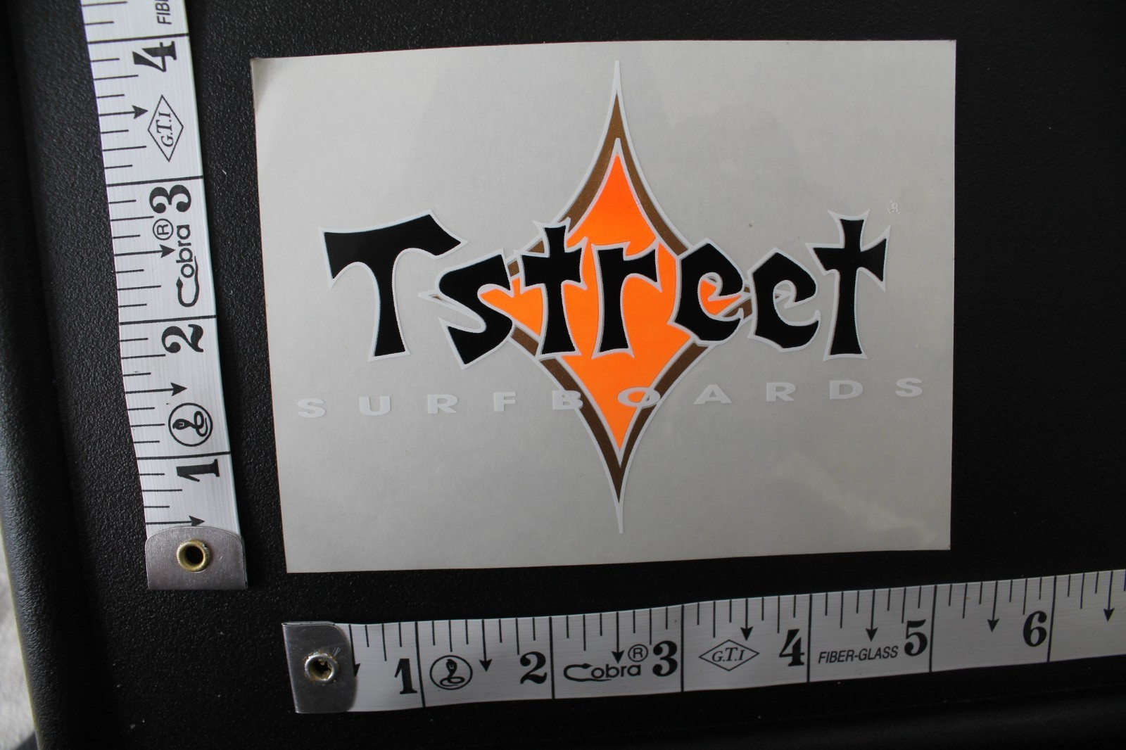 T-Street Surfboards Neon Orange 80’s San Clemente OG V6B Vintage Surfing STICKER