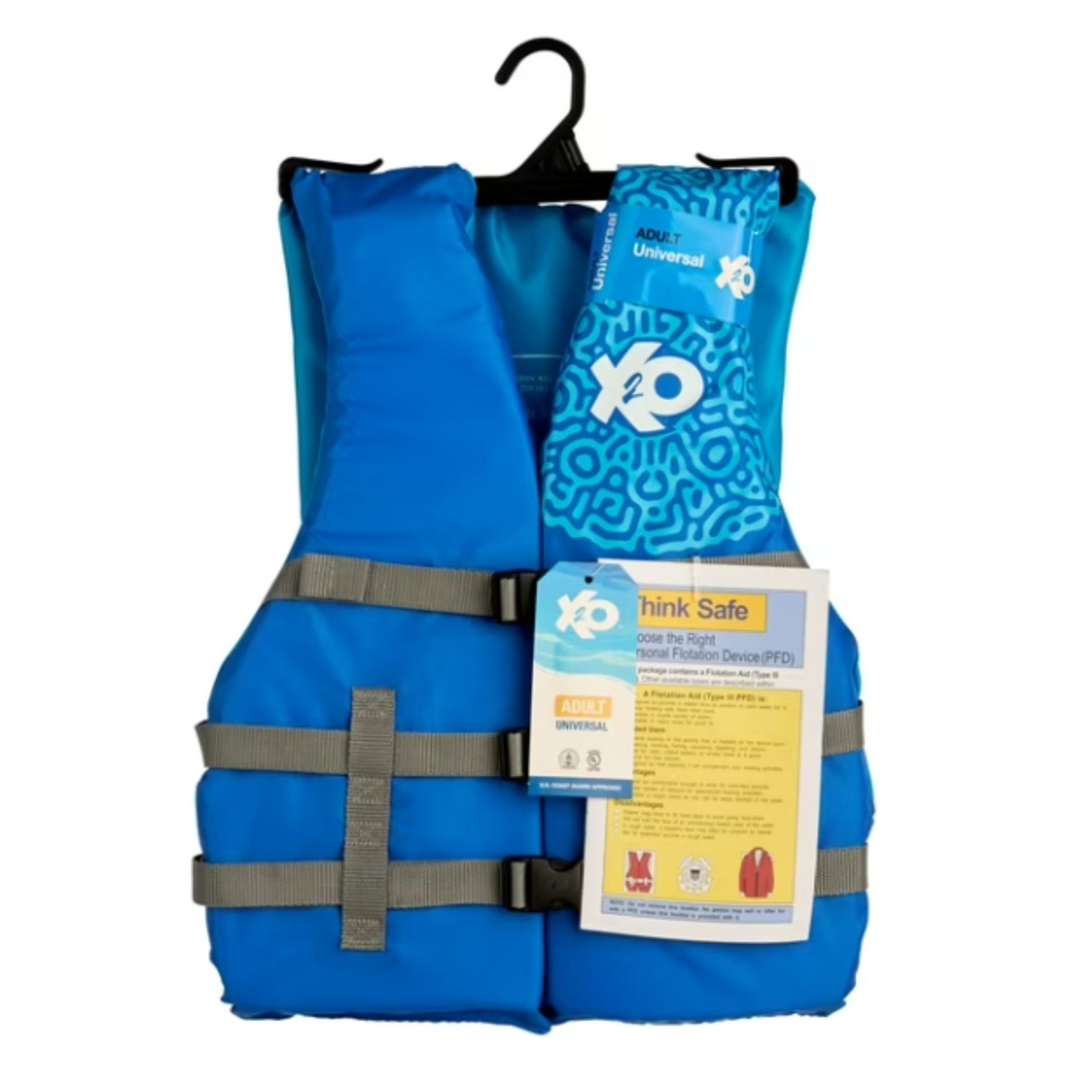(2 pack) X2O Universal Adult Life Vest and Jacket, (30″ – 50″ Chest), Blue Ocean