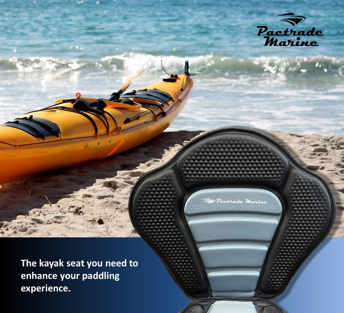 Adjustable Straps Black Gray Extra Padded Deluxe Kayak Seat Detachable Storag…