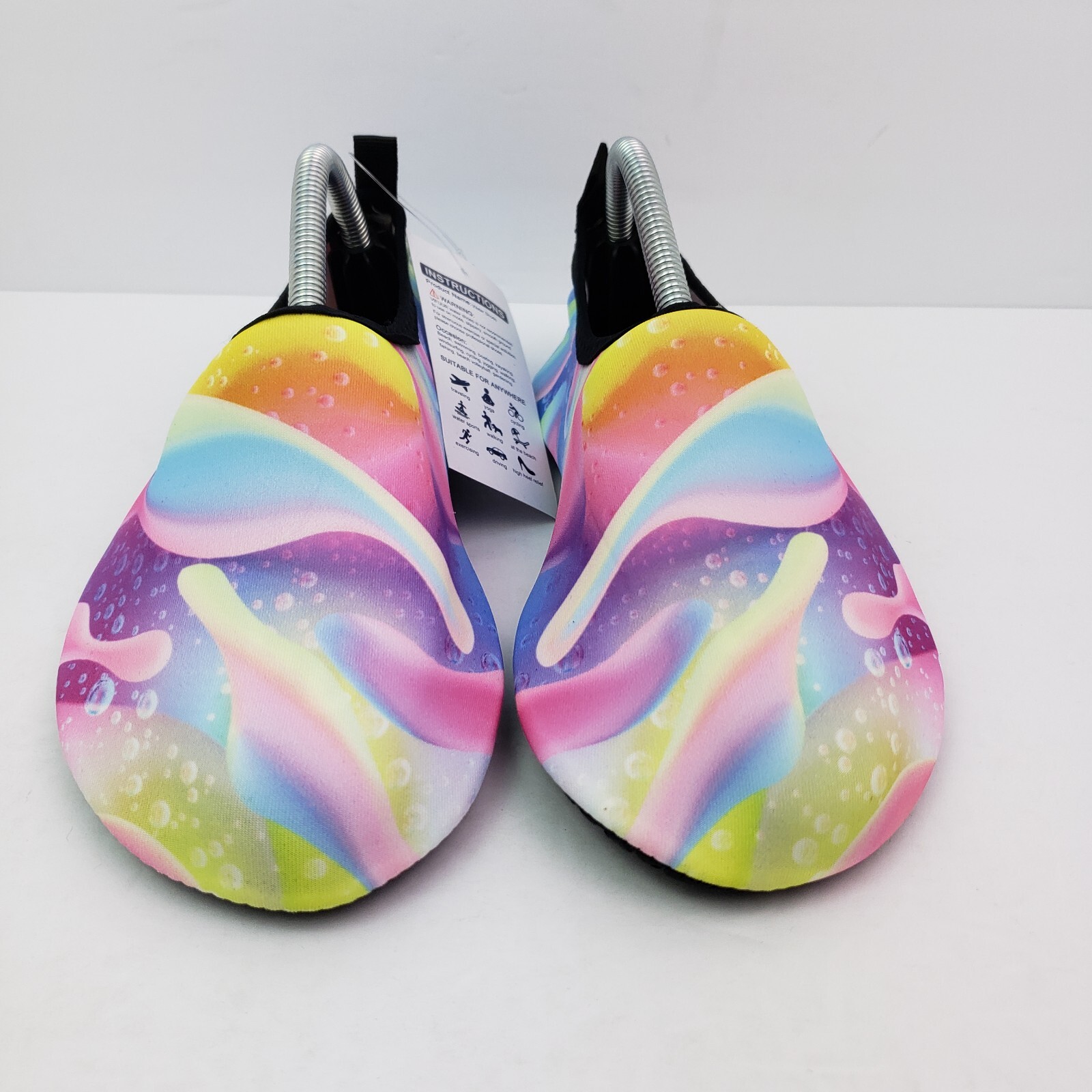 Vifuur Womens Sz 5.5-6.5 Colorful Ripple Slip On Yoga Barefoot Water Sports Shoe