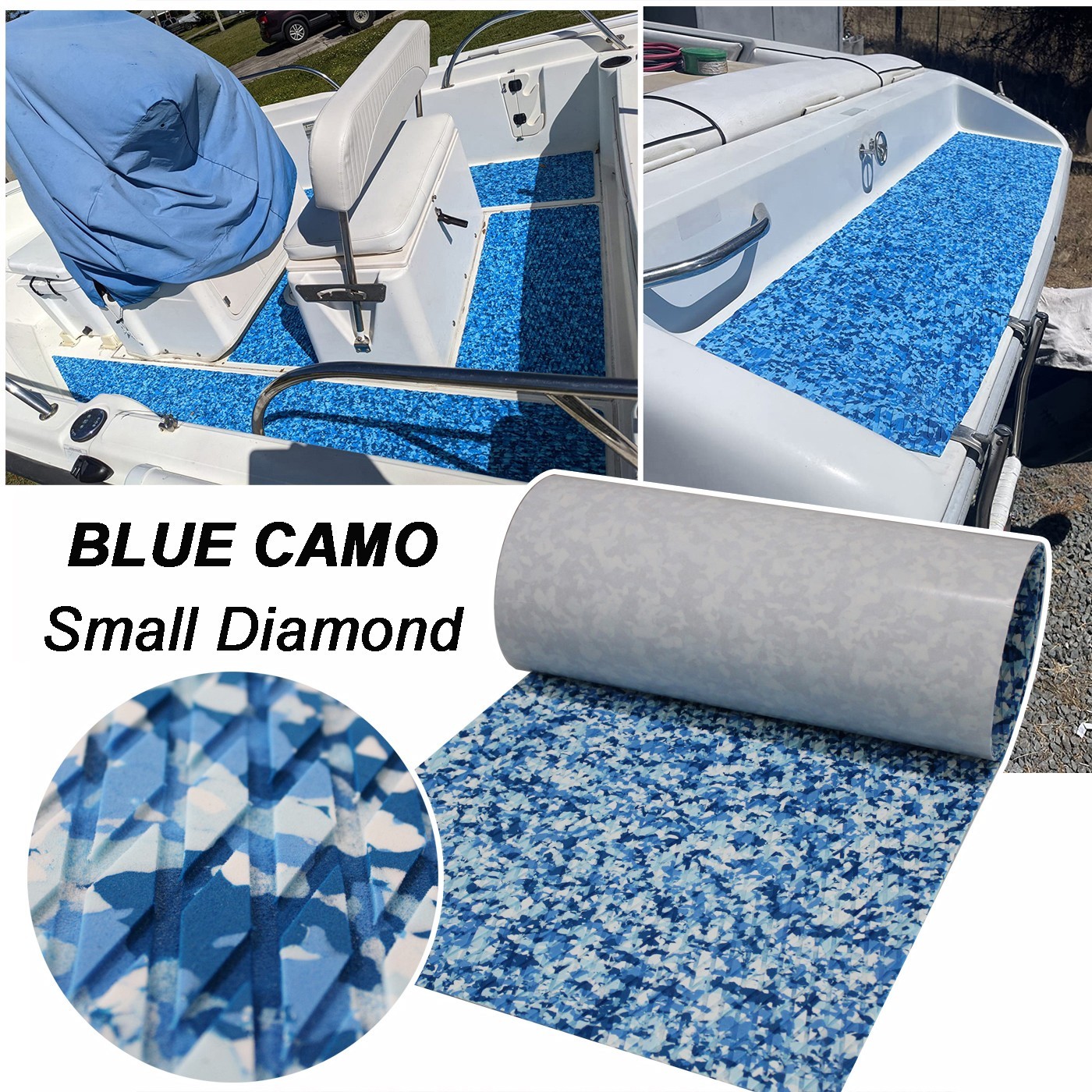 Blue Camo Stand Up Paddle Board Pad EVA Foam Boat Decking Teak Sea Flooring Mat