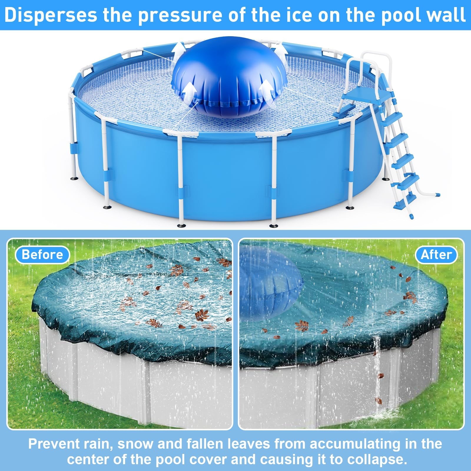 6′ x 6′ Pool Pillows for Above Ground Pools, Ultra-Thick Cold-Resistant Pool …