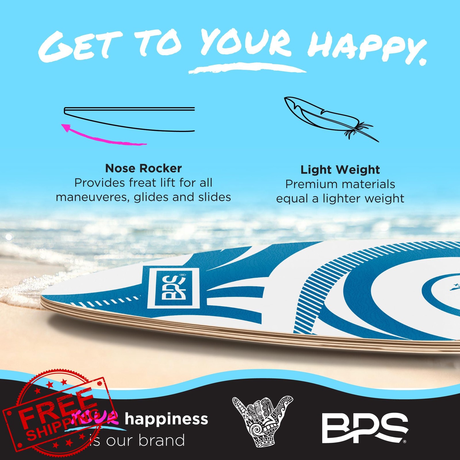 BPS Skimboard 35 Inch Dark Blue White