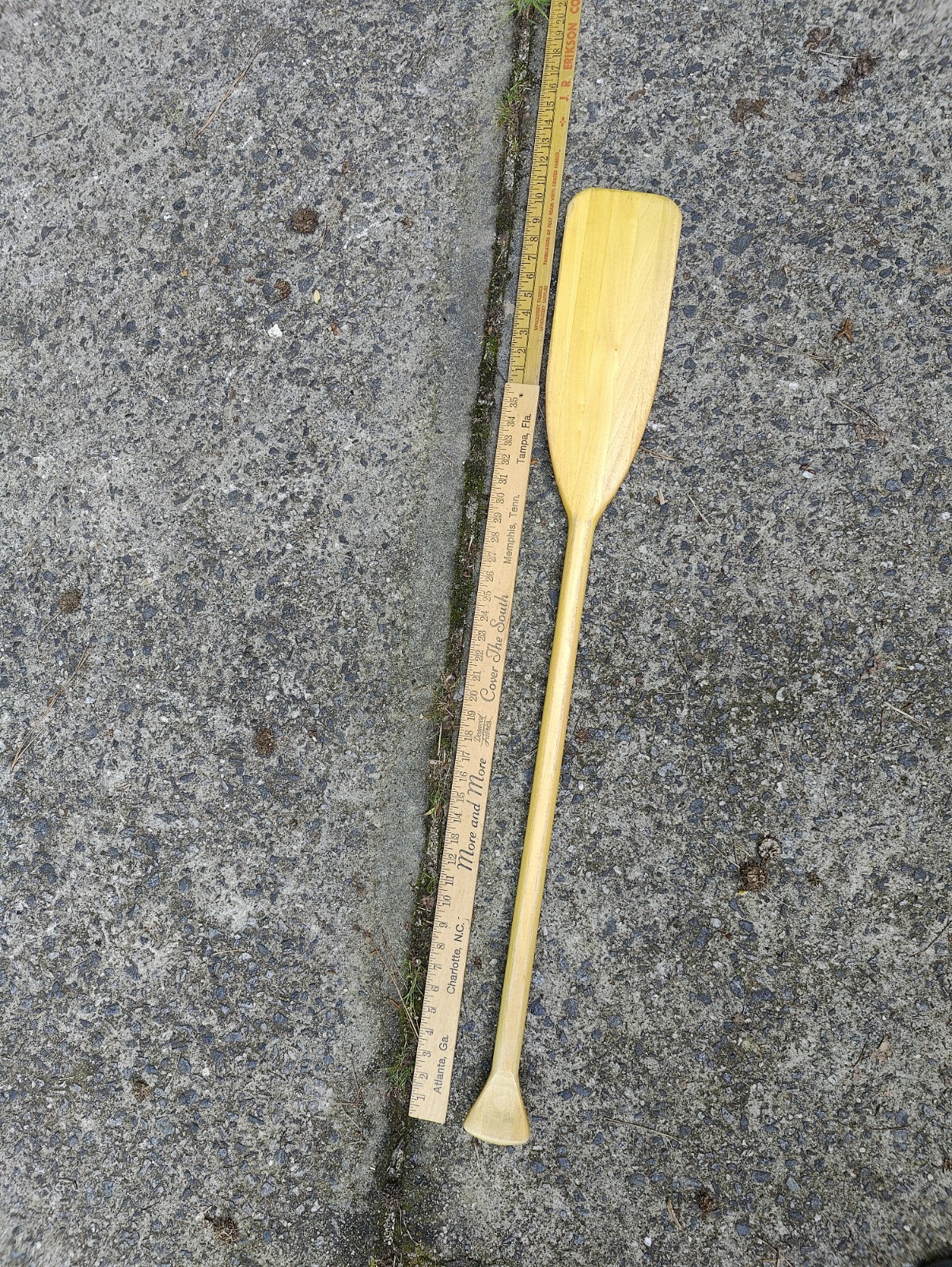 Vintage Wooden Canoe Paddle Feather Brand Caviness Oar Decor Rustic USA