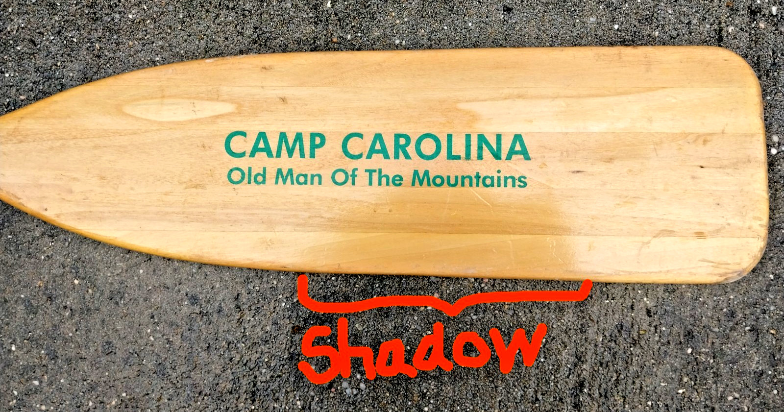Vintage CAMP CAROLINA Wood Boat Paddle/Oar “Old Man of the Mountains”, wall art