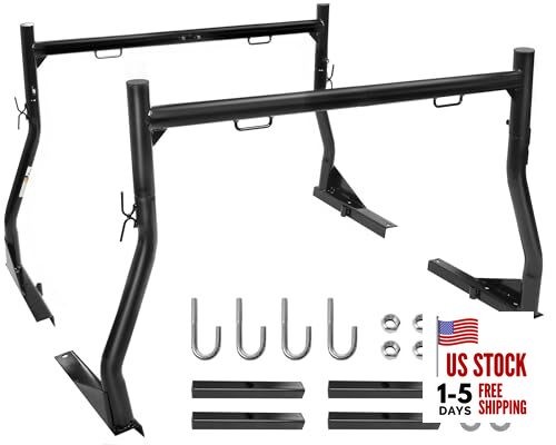 50241 Adjustable Steel – No Drill Installation, 500 lbs Truck Ladder Rack