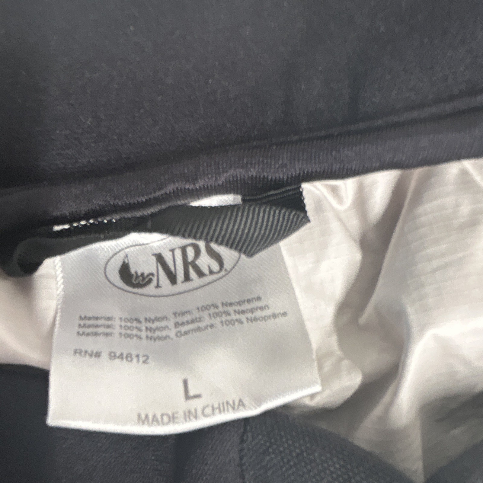 NRS Black/Gray Drysuit Pants Size L Large