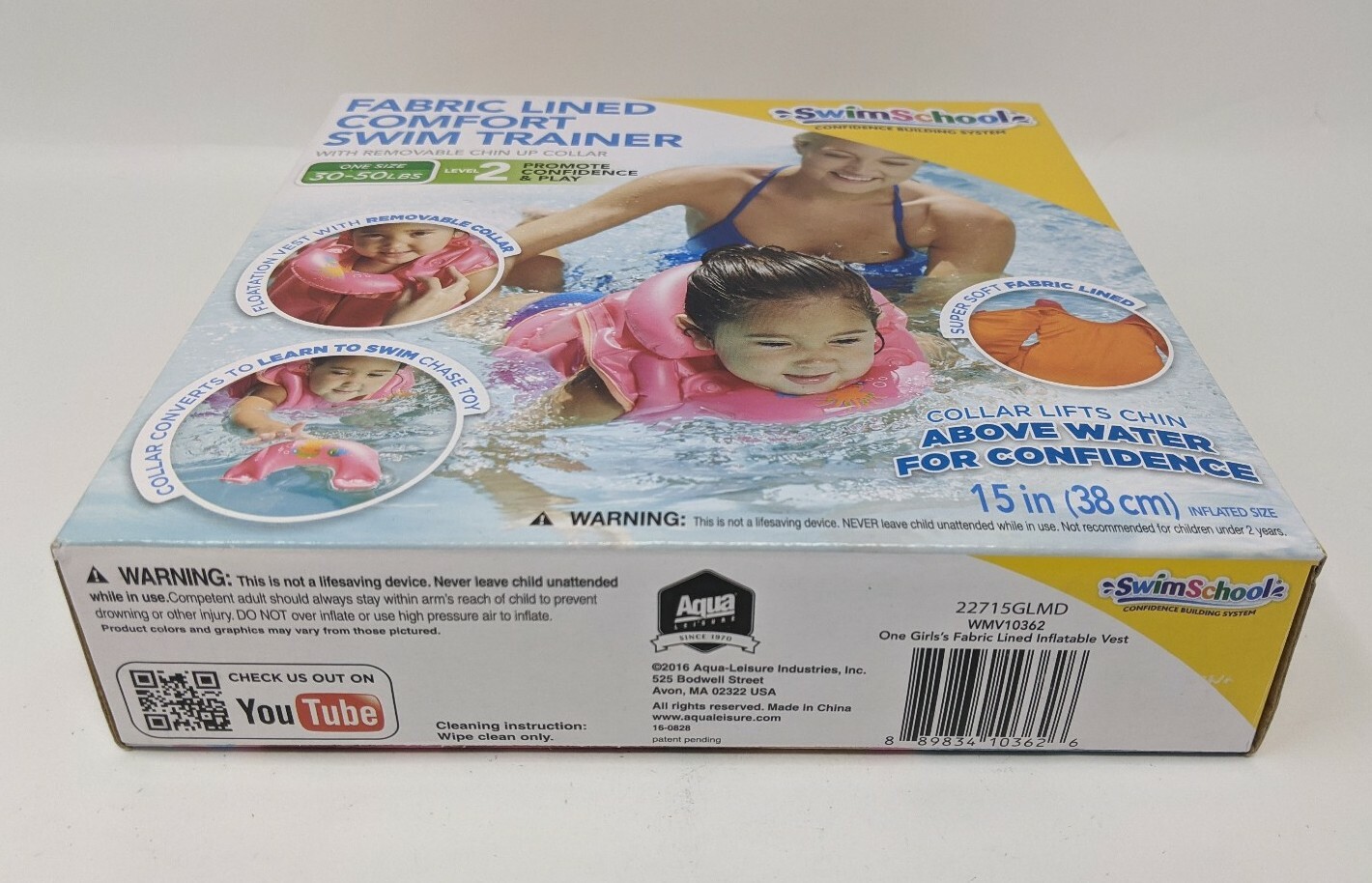Swim School Trainer Fabric Lined Comfort Swim PINK 30 – 50 Pounds Level 2