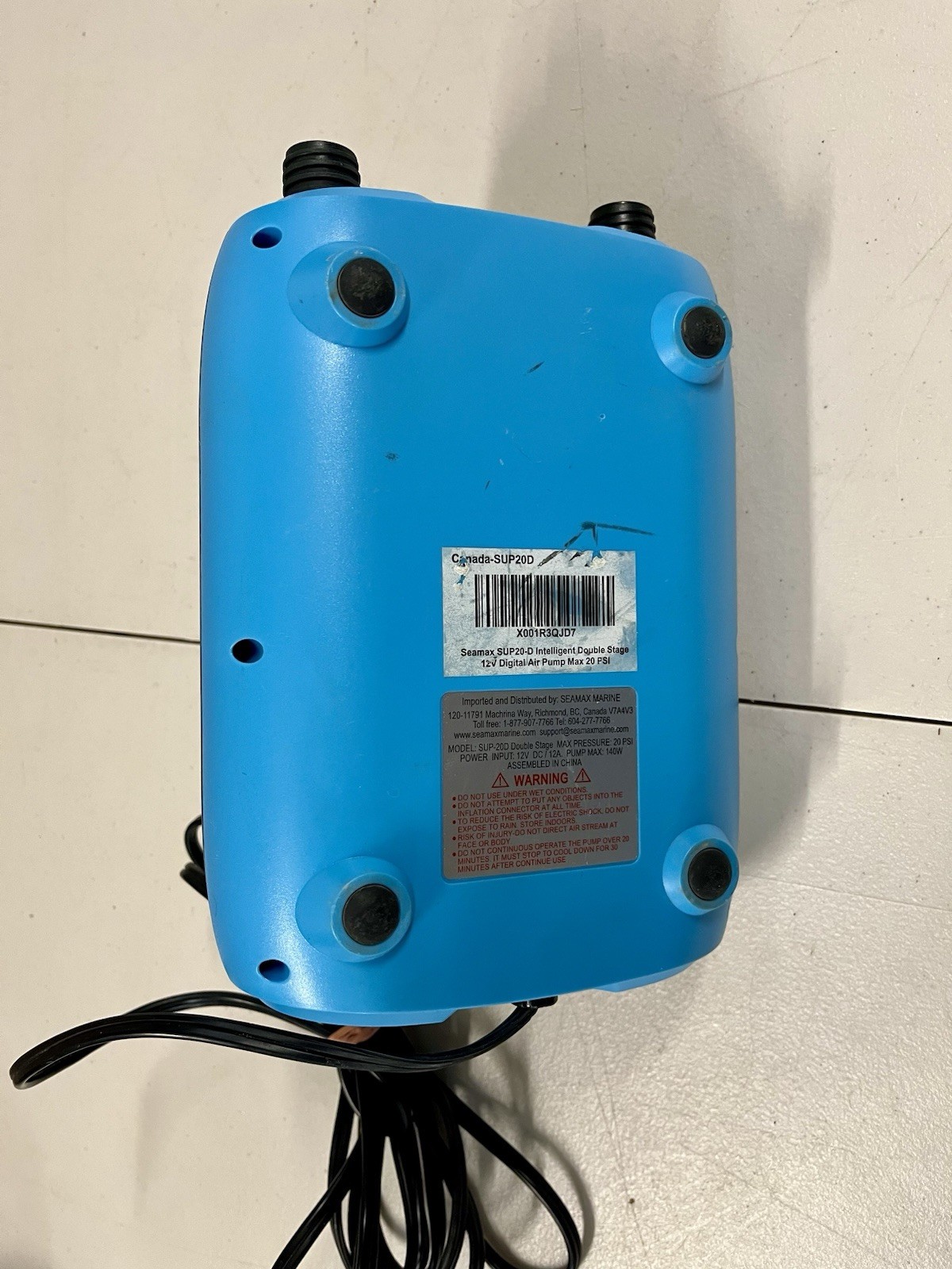 Seamax Marine SUP20D Intelligent Double Stage 12v Digital Air Pump Max 20 PSI