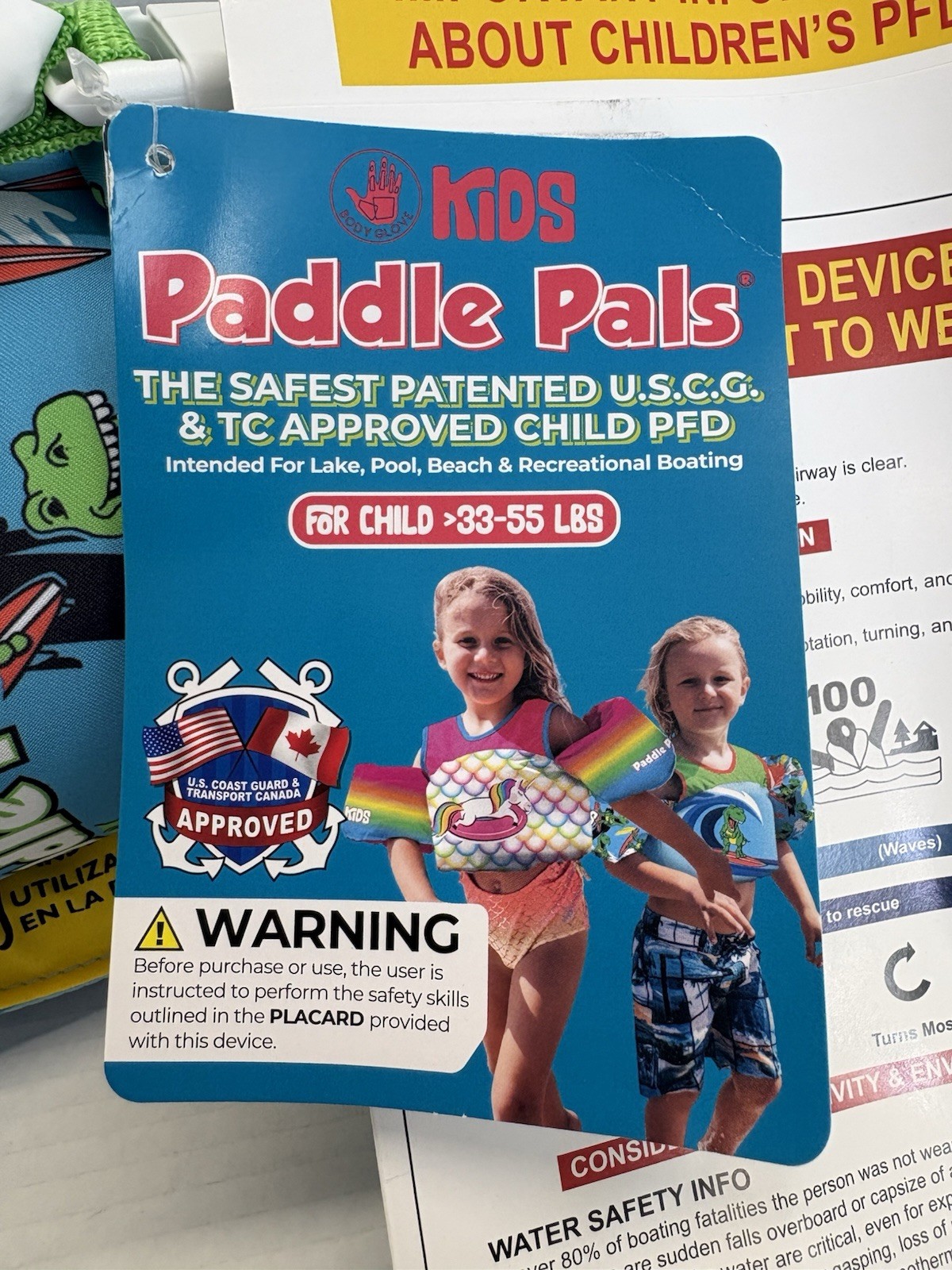 Body Glove Paddle Pals Child’s Learn to Swim Life Jacket 35-55 Lb NWT