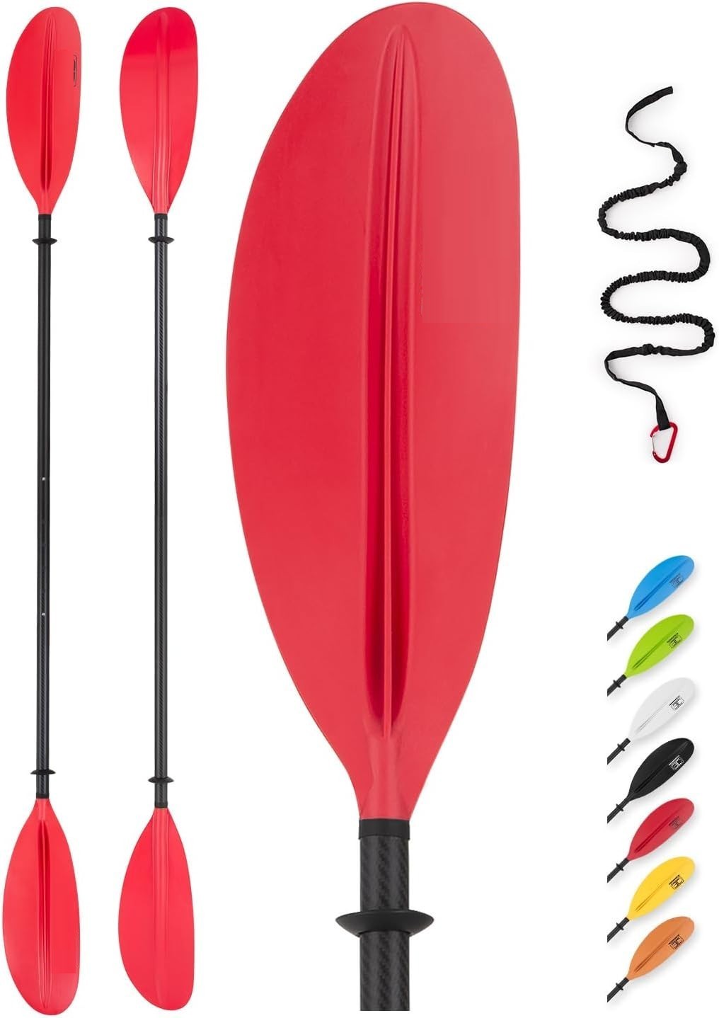 Adjustable Carbon Fiber Kayak Paddle 220-240cm Lightweight Durable Adult Oar HD