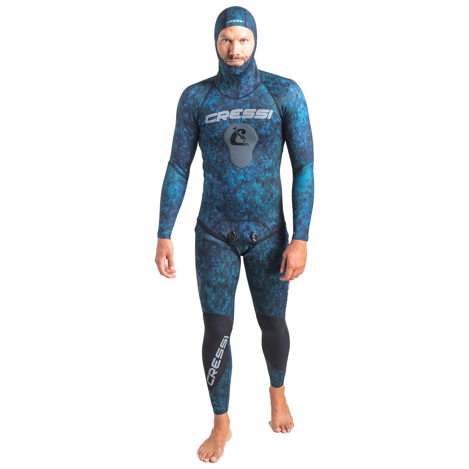 Open Box Cressi 2mm Man Tokugawa Nylon Two-Piece Wetsuit With Hood – 3X-Large