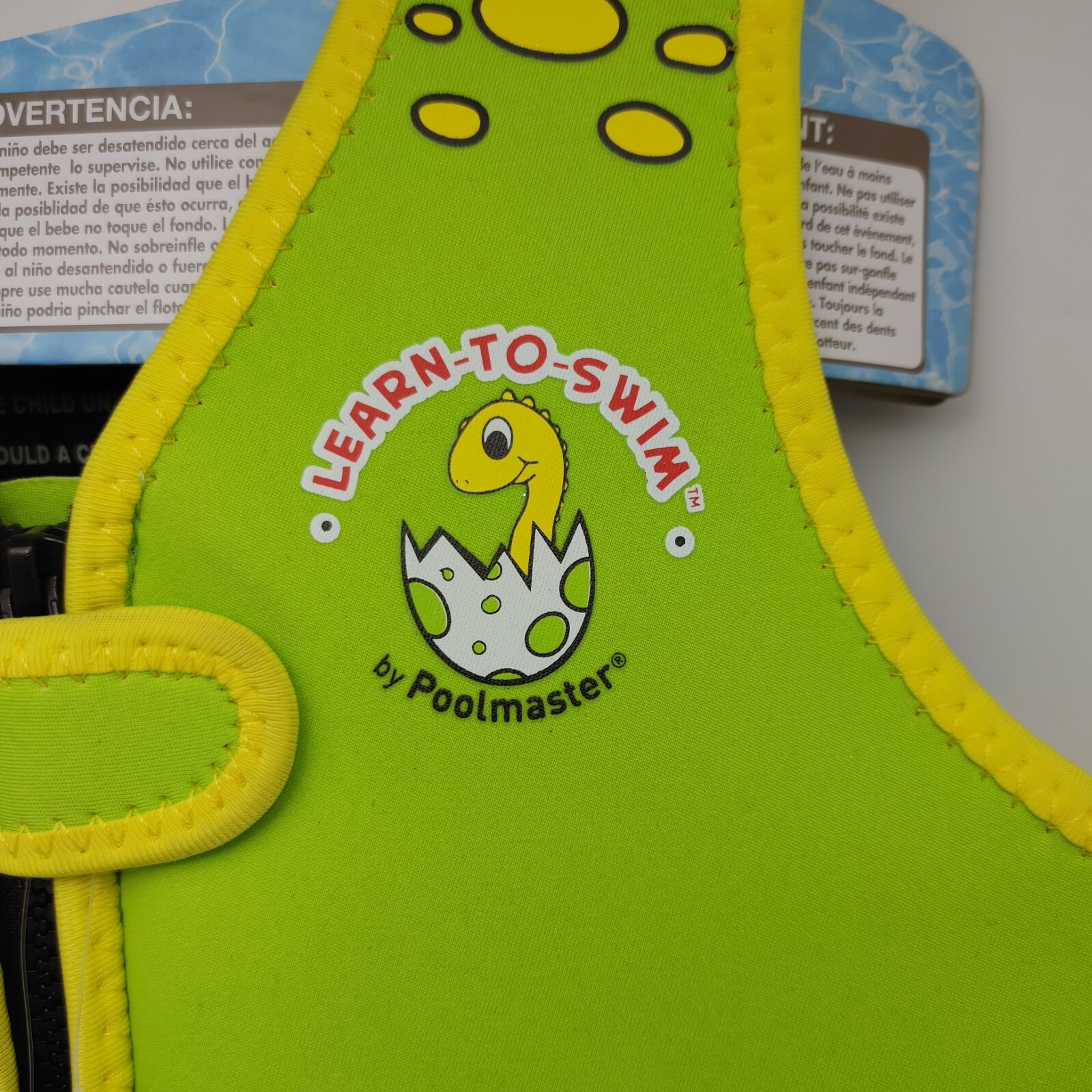 Kid’s Swim Vest Dino Theme Learn To Swim Ages 1-3 Zip Close By Pool Master
