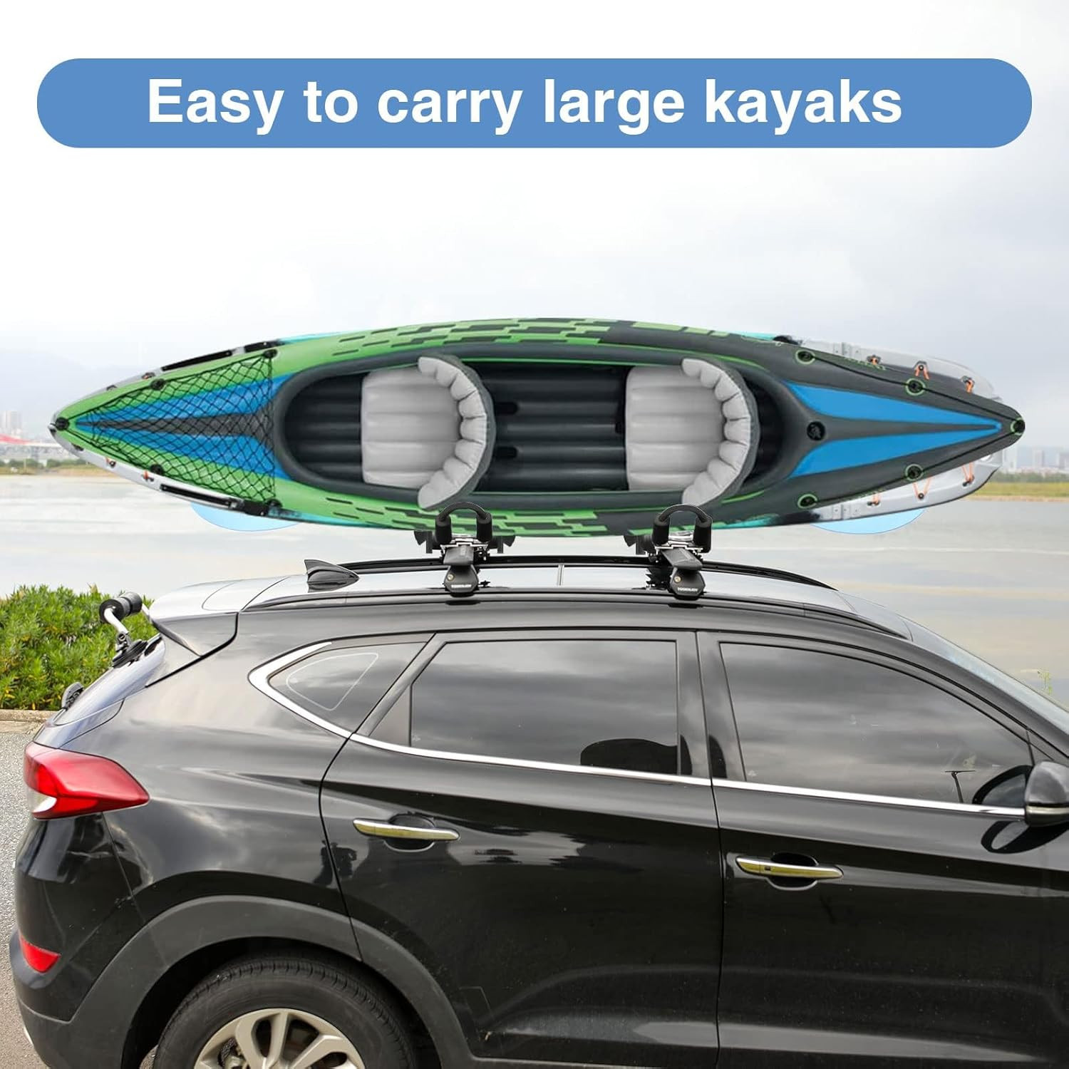 Kayak Roof Rack 4-In-1 Set of 1 for Kayak, Surfboard, Canoe and Ski Board Roofto