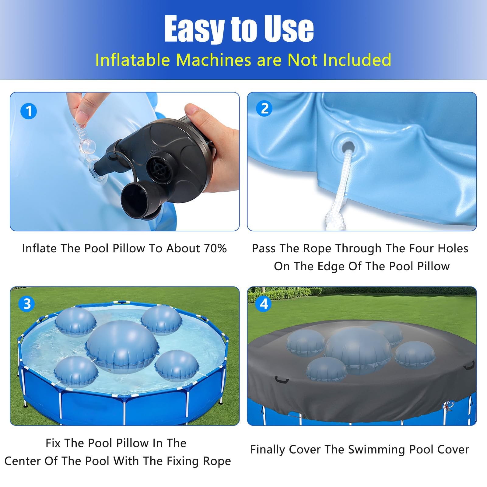 4+1 Combined Pool Pillows, Pool Air Pillow, Inflatable Pool Pillows for Above…