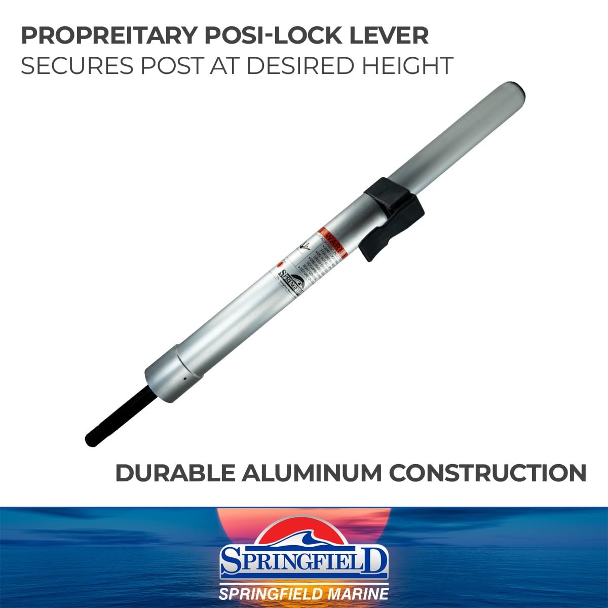 Springfield 1630801-A Kingpin Manual Adjustable Pedestal – Silver,black