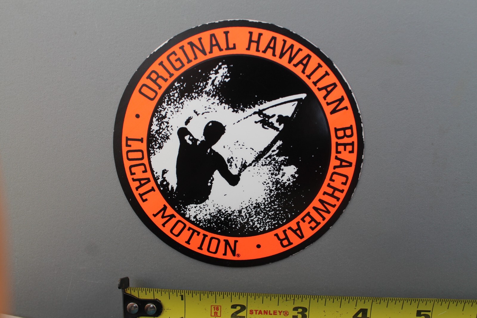 LOCAL MOTION Hawaii Neon Orange Surfboards LM2 OG 80’s Vintage Surfing STICKER