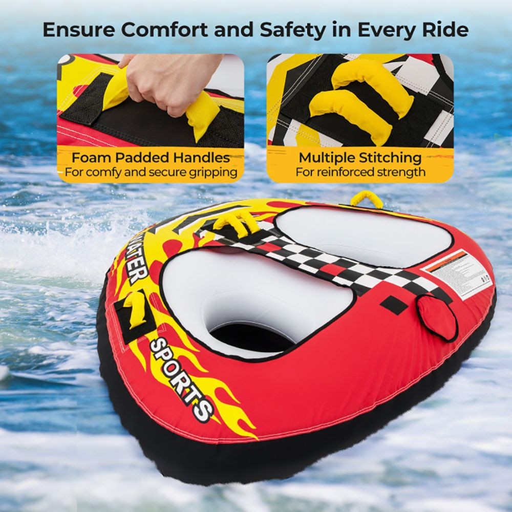 2 Person Inflatable Towable Watersport Boat Tube Float Boat Tubing Raft