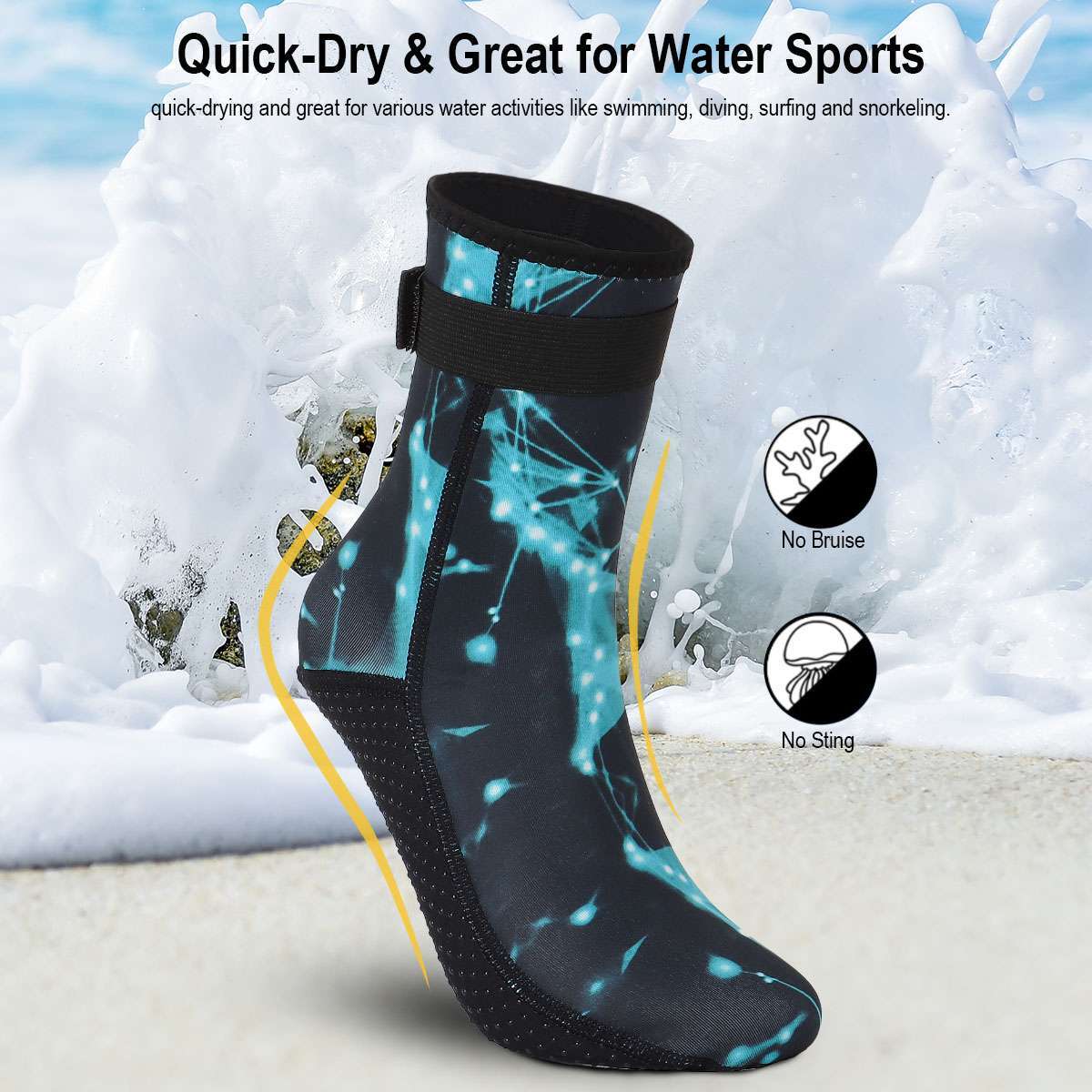 Mens Womens 3mm Neoprene Diving Scuba Surfing Socks Snorkeling Swimming Boots