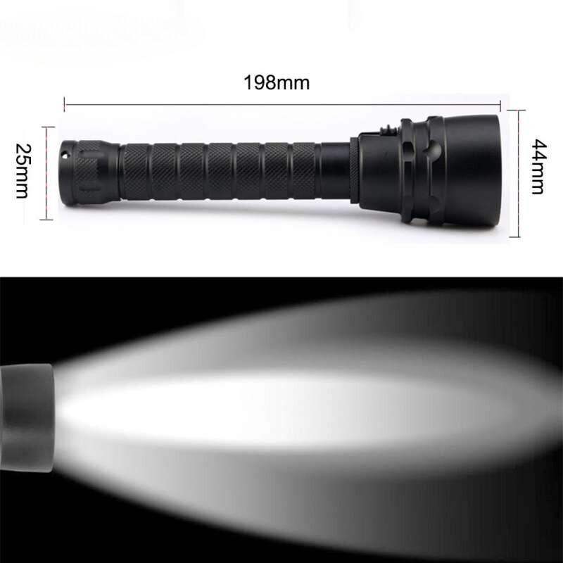 Scuba Diving Flashlight 3000 Lumens Unde Water 100 Meters Waterproof LED US