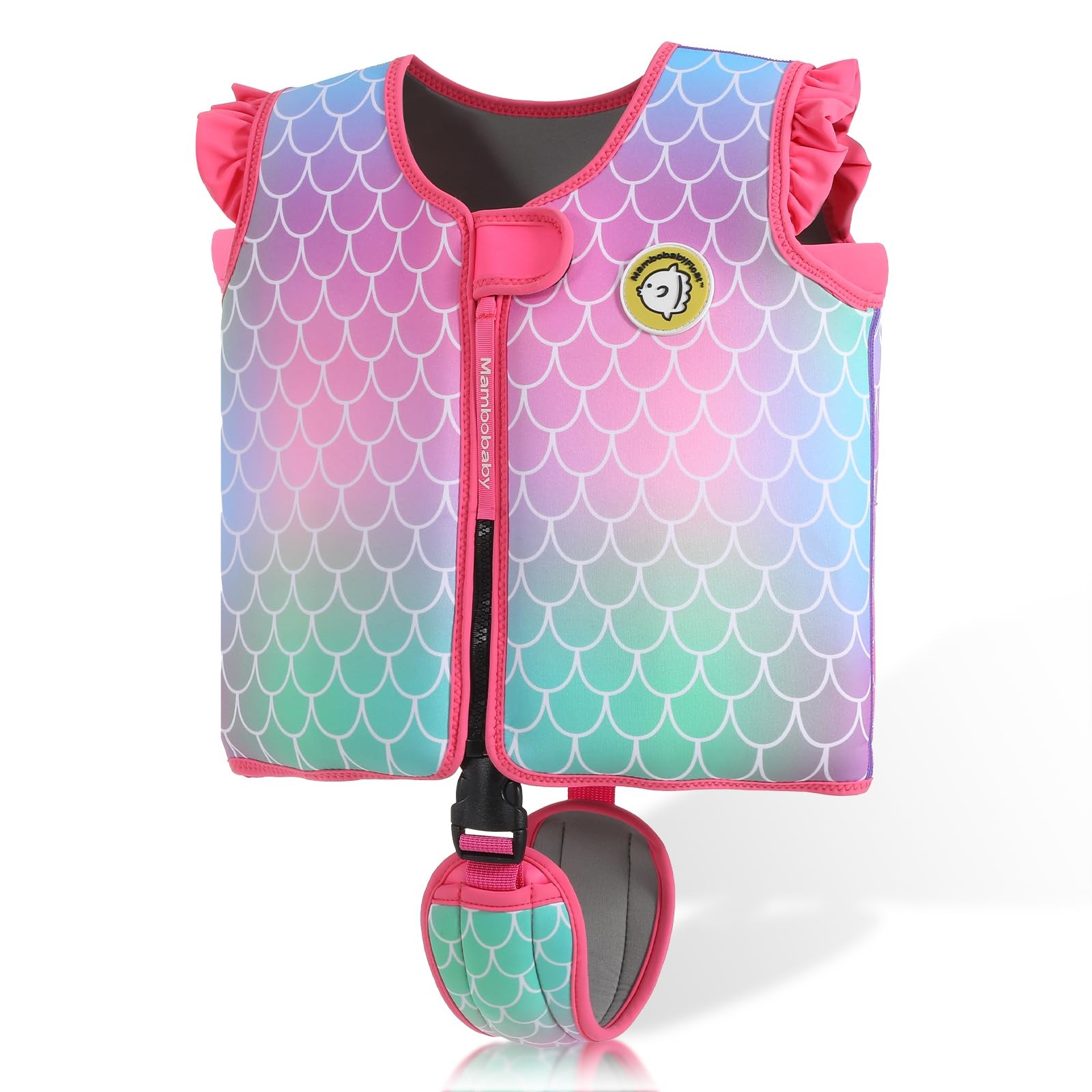 Mambobaby Toddler Swim Vest with Built-in Detachable L (5-6 Years), Mermaid