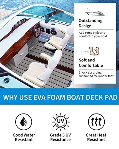 EVA Foam Boat Flooring with 3M Adhesive Backing Marine Self-Adhesive Decking