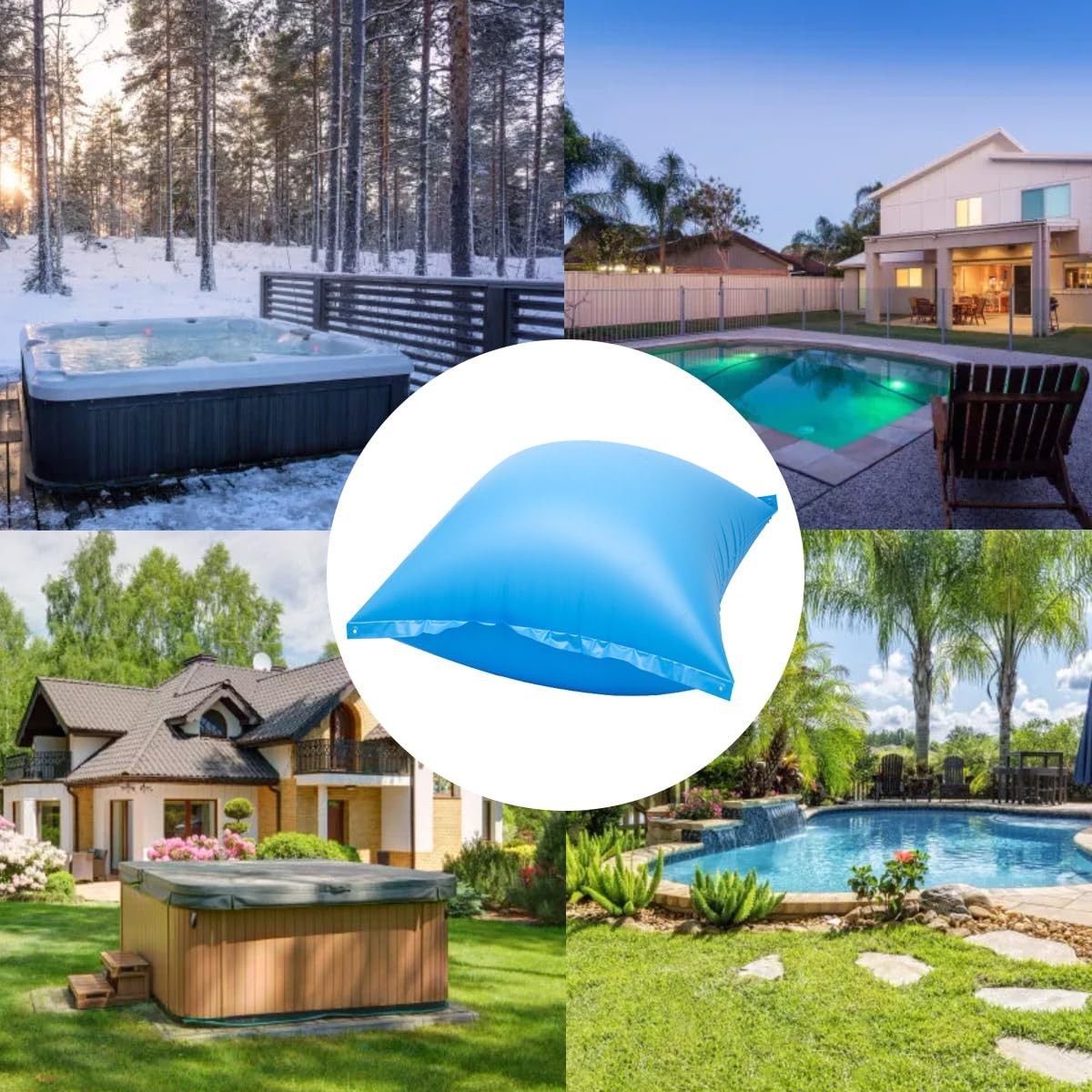 2 Pack Pool Air Pillows for Above Ground Pools, 4 Ft Round Winter PVC Pool Co…