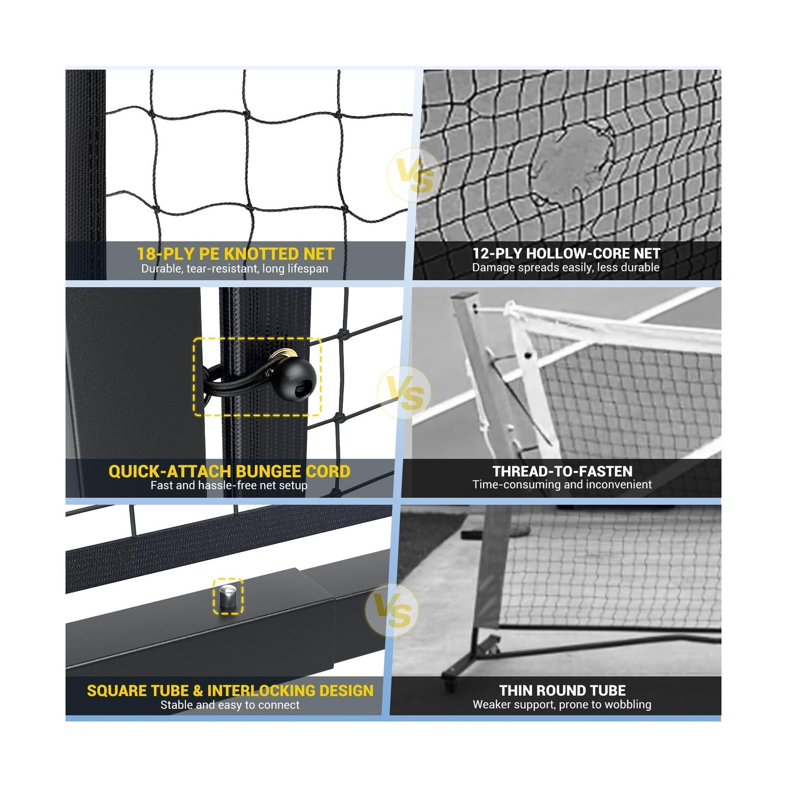 Pro Pickleball Net – Hand Winch Tension System, 22ft Tournament-Grade, Ant