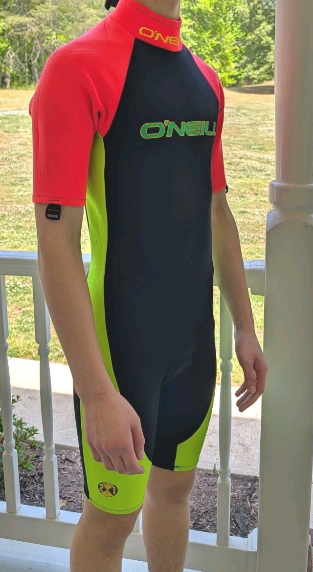Oneill Reactor 7157 Shorty Wet Suit Diving Surfing Neon Yellow Orange Unisex M