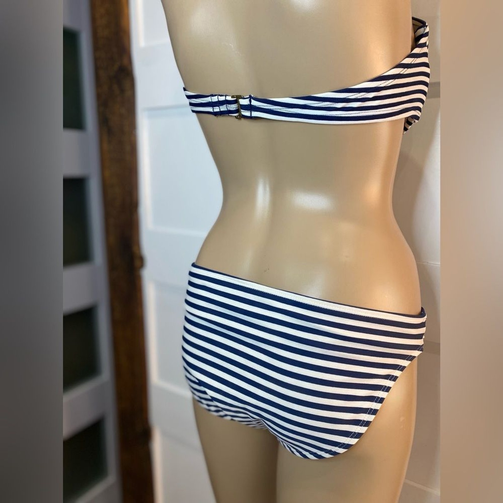 Xhilaration Bikini – Blue & White Nautical Stripes | 2-Piece Set, Gently Used