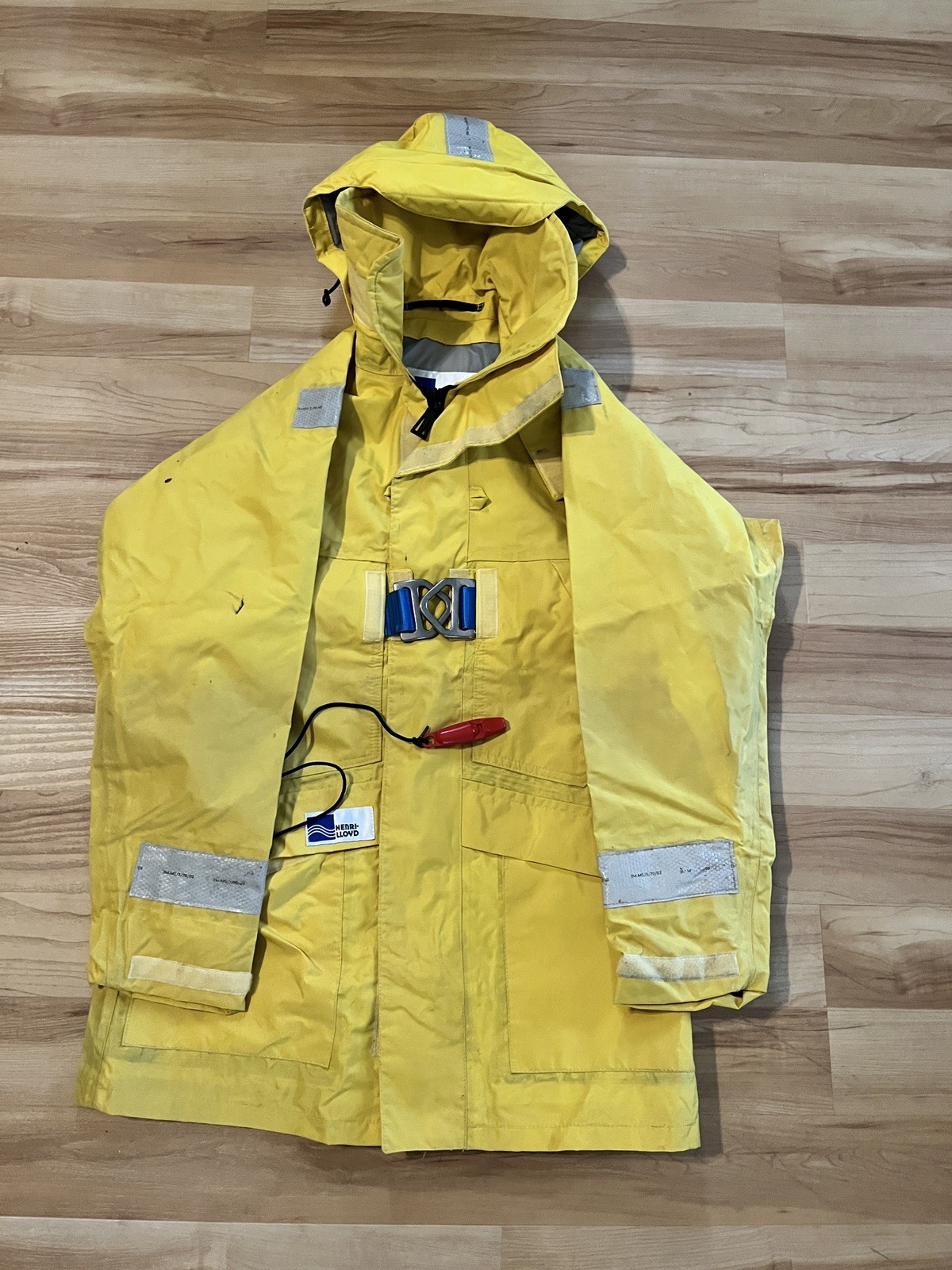 Vintage Henri Lloyd Sailing Jacket Heavy Duty Foul Weather Gear Yellow Size S