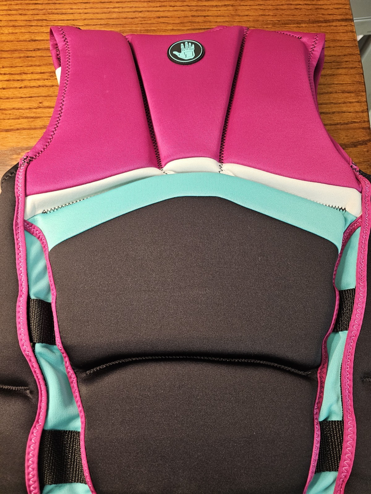 Overboard USCG/TC Approved Women’s Medium Life Jacket PFD Vest Pink/Teal/Black