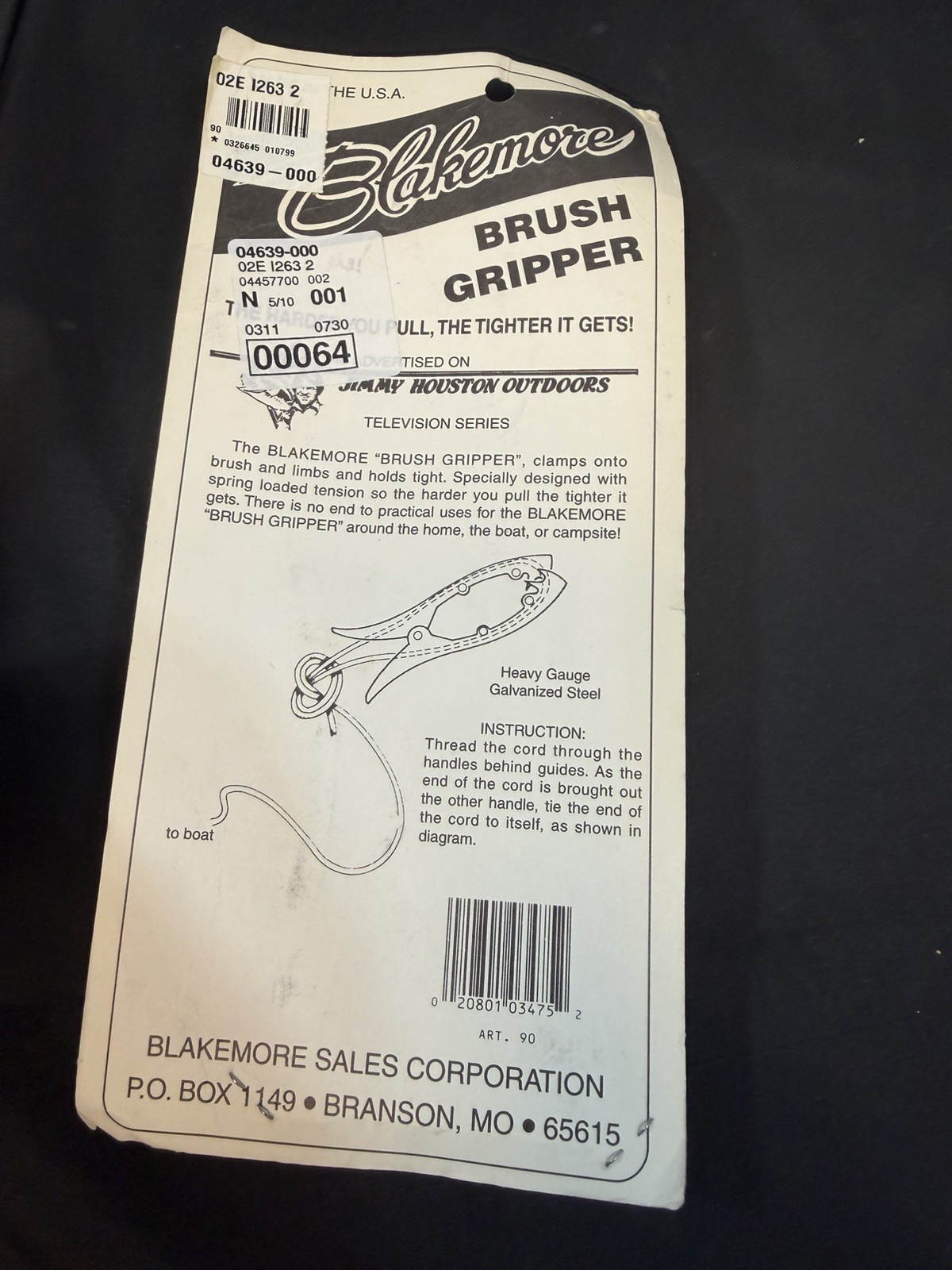Blakemore Spring-Loaded Fishing Clamp & Lineminder Boat Brush Gripper New
