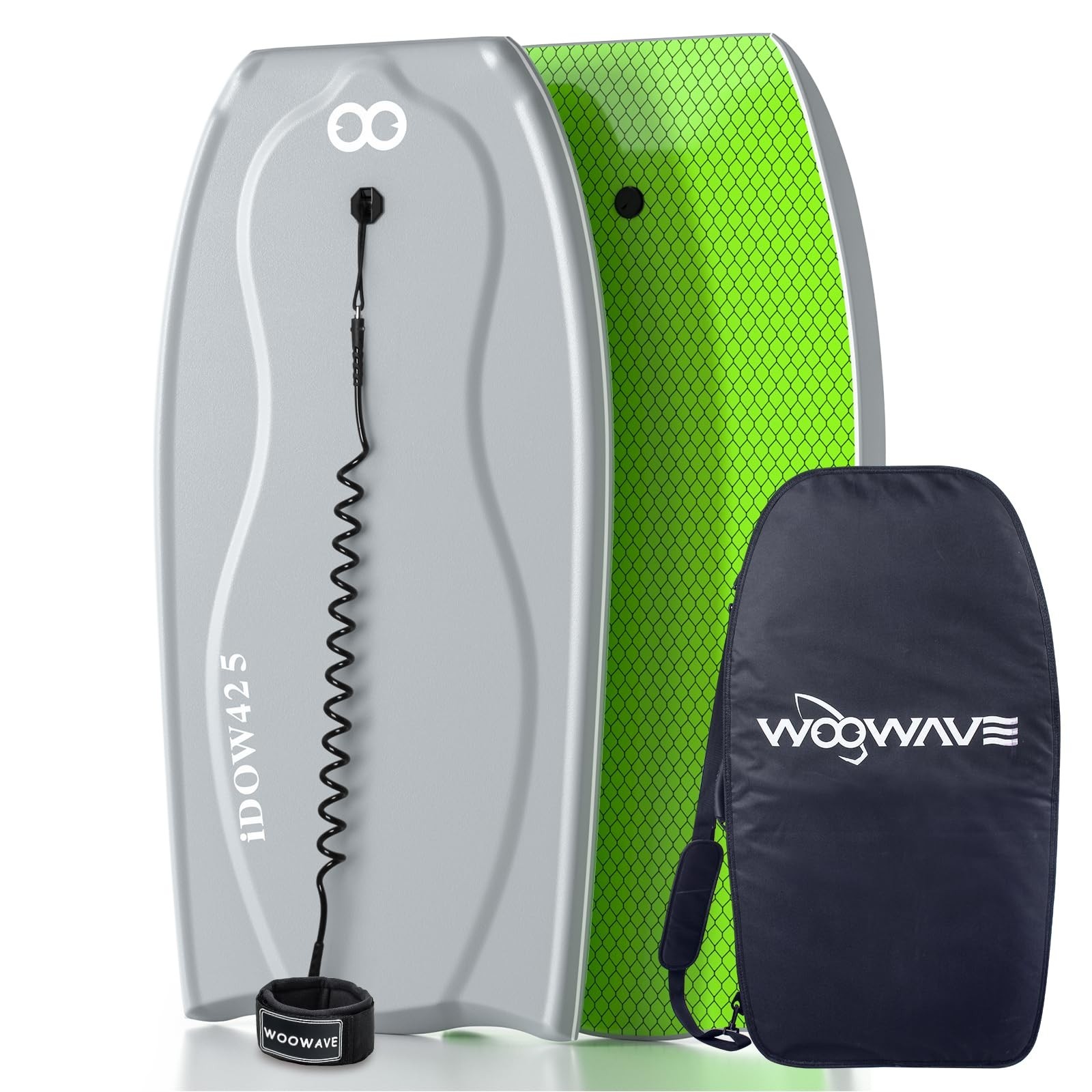 WOOWAVE Bodyboard 42.5-inch Body Board with PE Core,IXPE Surface,HDPE Slick B…