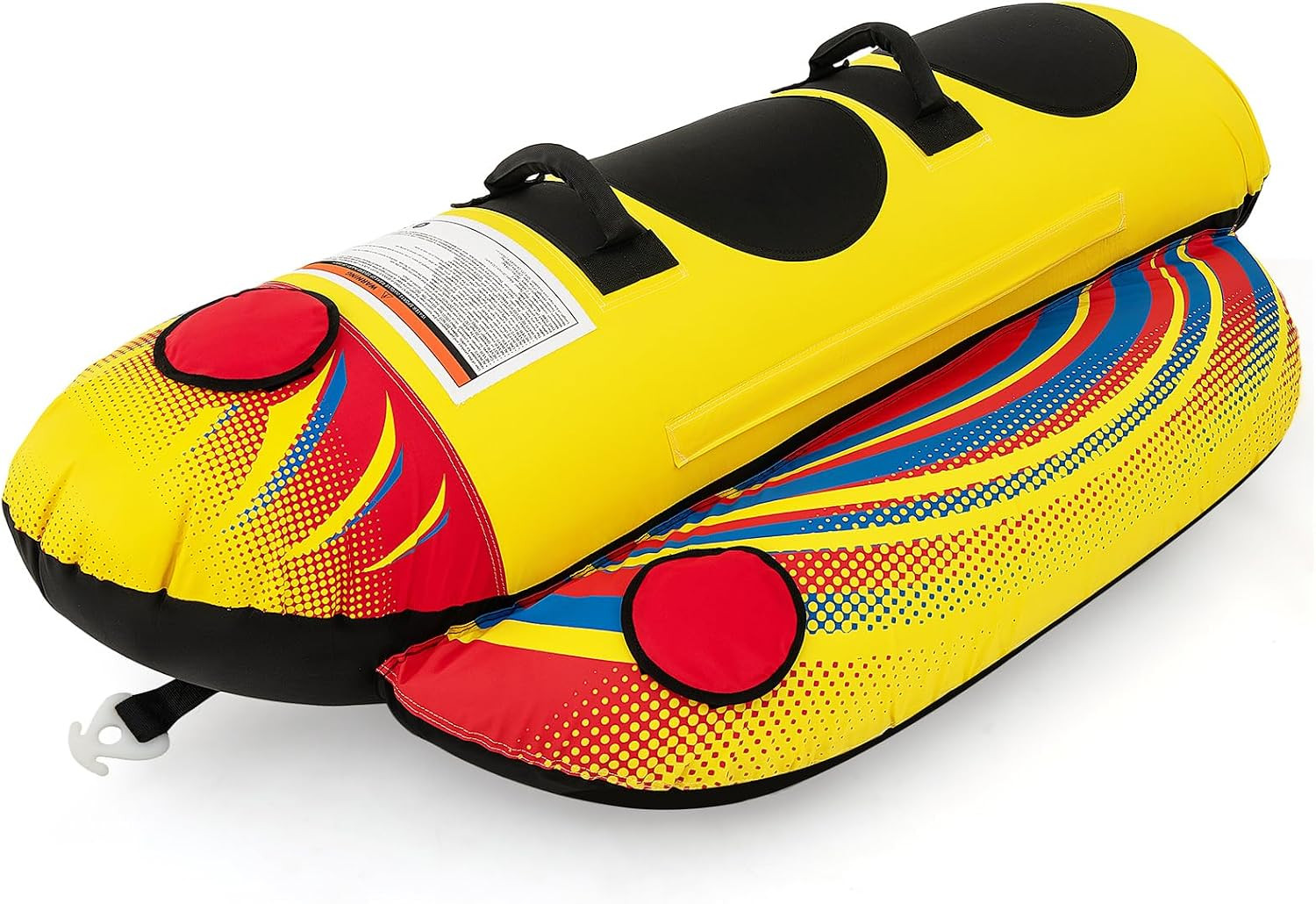 Inflatable Towable Tubes for Boating, 1-2/1-3 Rider Hot Dog Tube for Boat to Pul