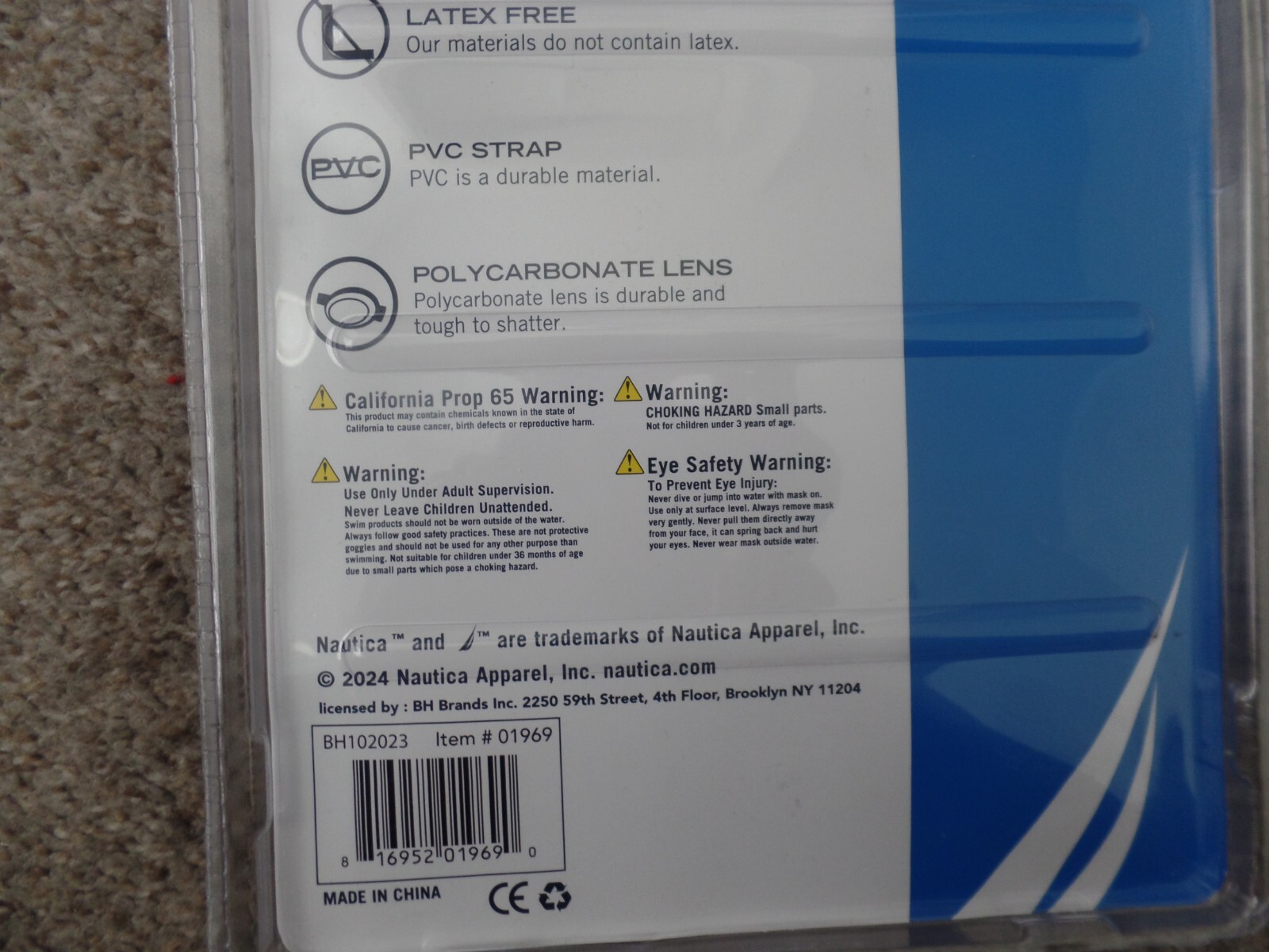 NAUTICA, SWIM GOOGLES, 3 PAIR PACK, NEW, 7+