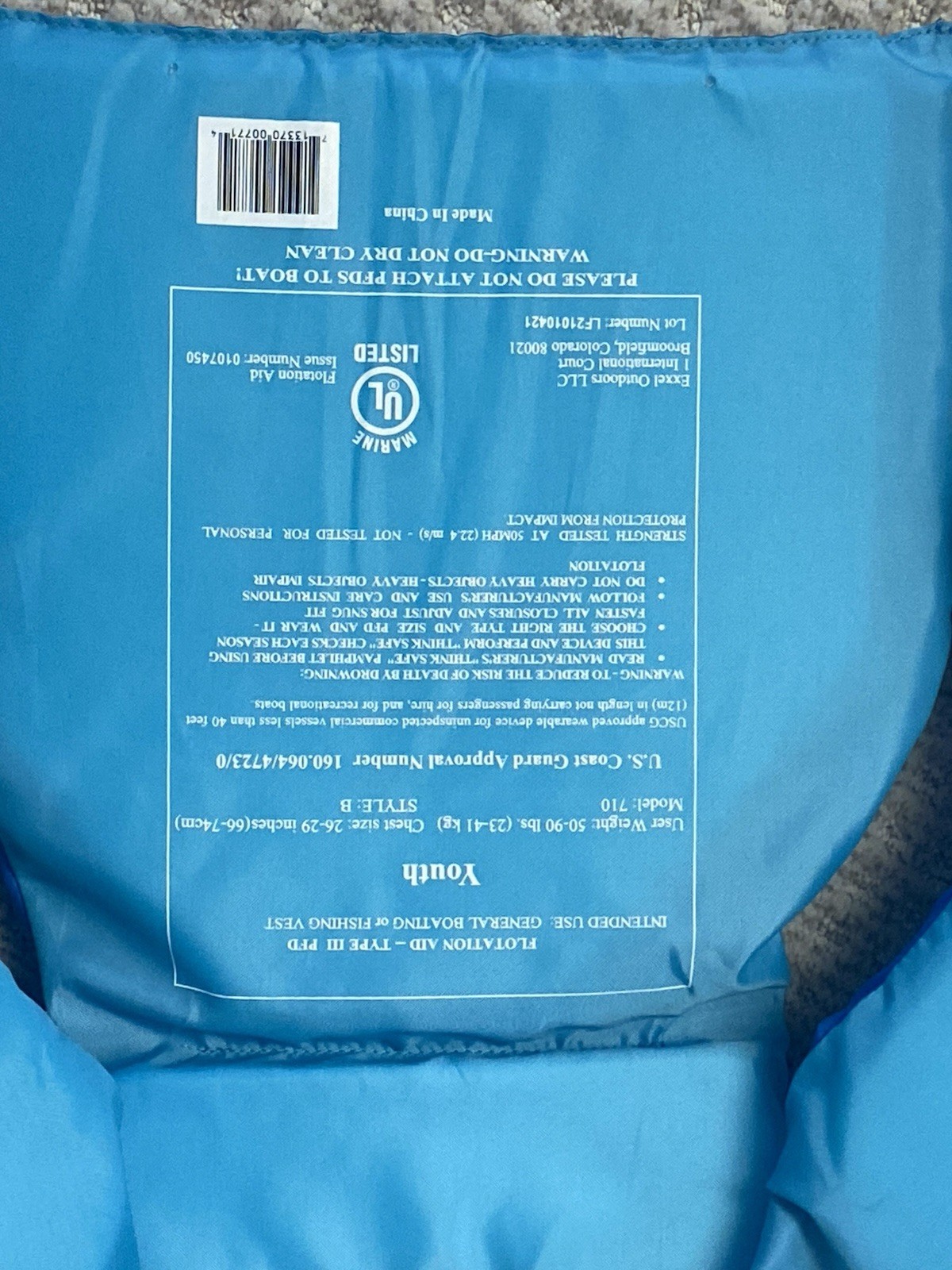 Two YOUTH life Jackets, Type III, PFD, Chest Size 26-29