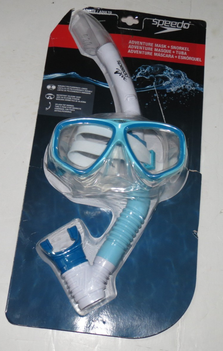 Speedo Adventure Mask & Snorkel Set – Cool Blue/Clear