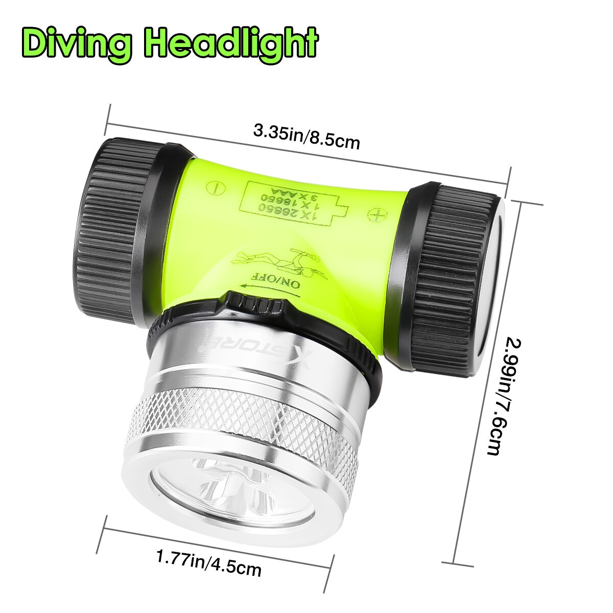 Scuba Diving LED Headlamp Underwater 262ft Waterproof Headlight Head Dive Torch