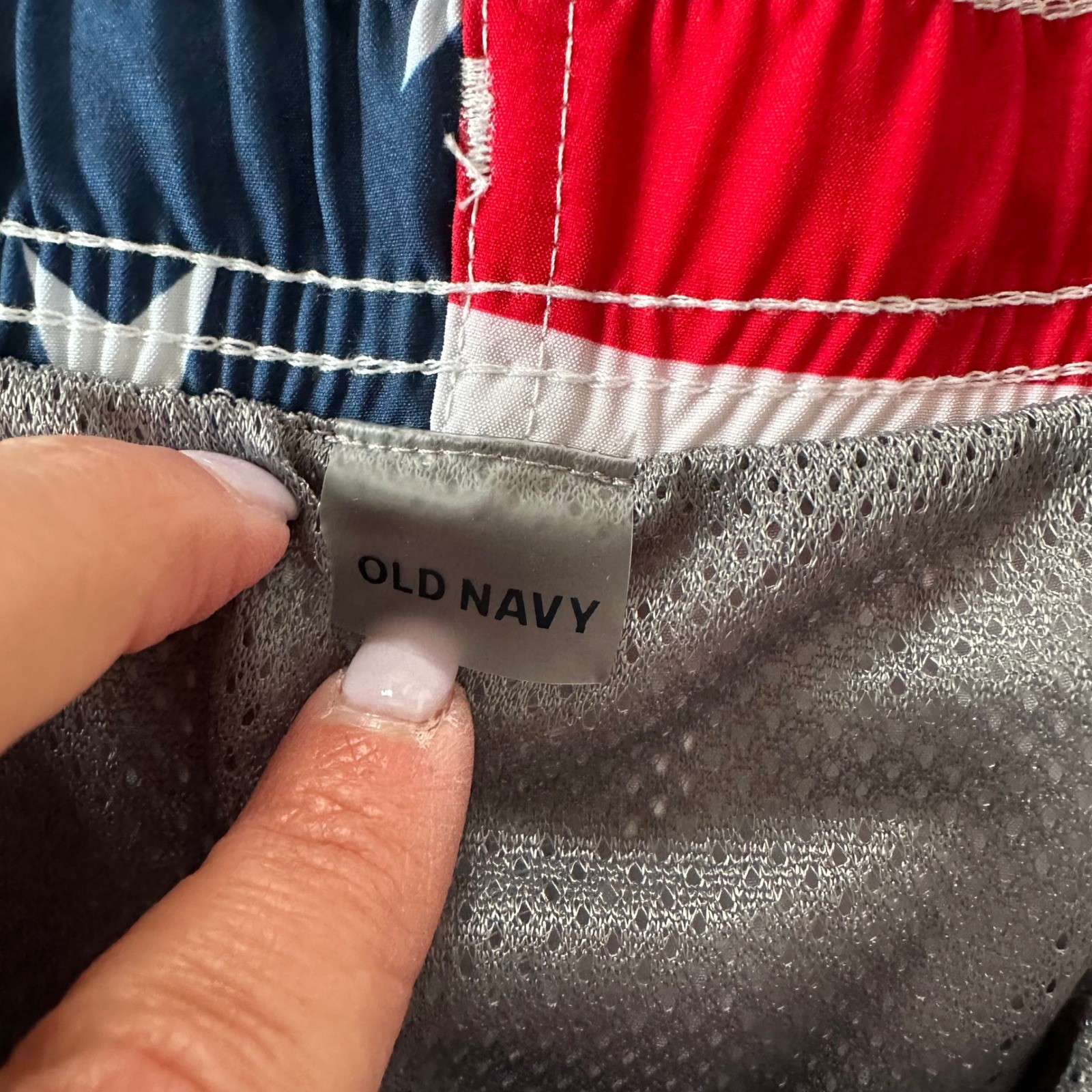Old Navy Mens American Flag Swim Suit 4th of July Red White Blue Summer XL