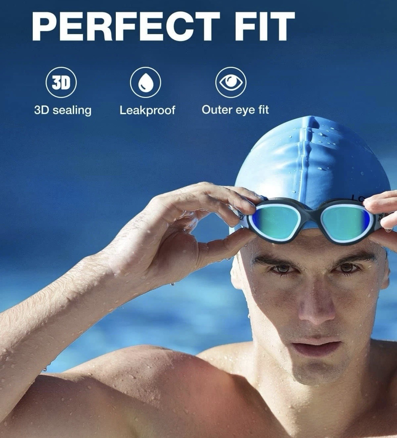 NEW ZIONOR Swim Goggles, Upgraded G1 Polarized Swimming Goggles Anti-fog for Men