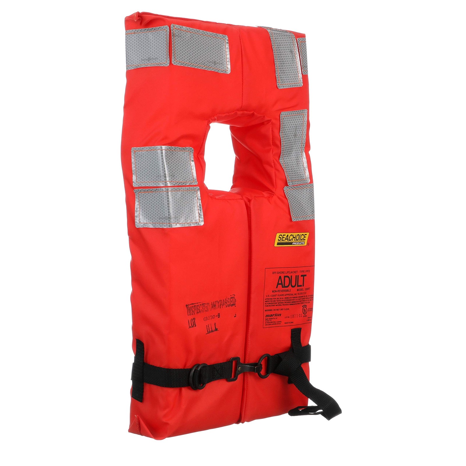 USCG Commercial Orange Life Vest Adult 90lbs Flotation Device High Visibility