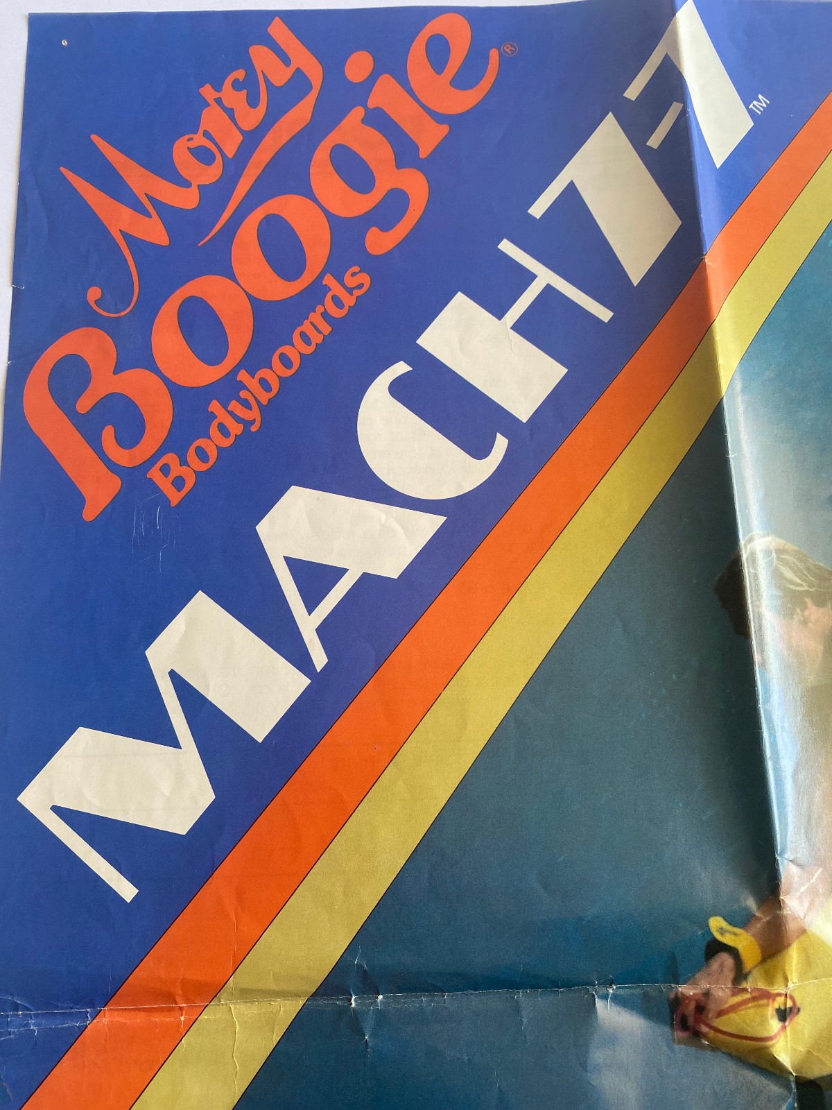 Vintage 1980s Morey Boogie Board Bodyboard Mach 7-7 Instruction Sheet Poster
