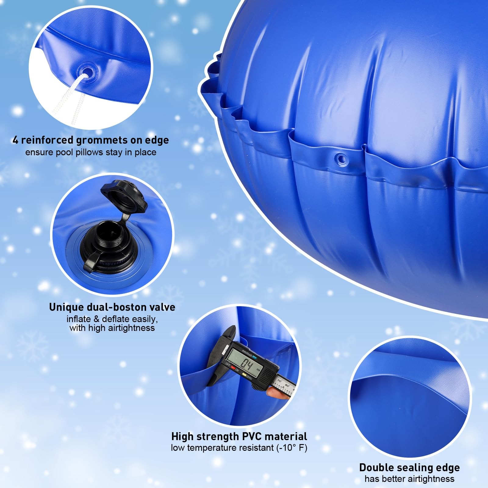 6′ x 6′ Pool Pillows for Above Ground Pools, Ultra-Thick Cold-Resistant Pool …