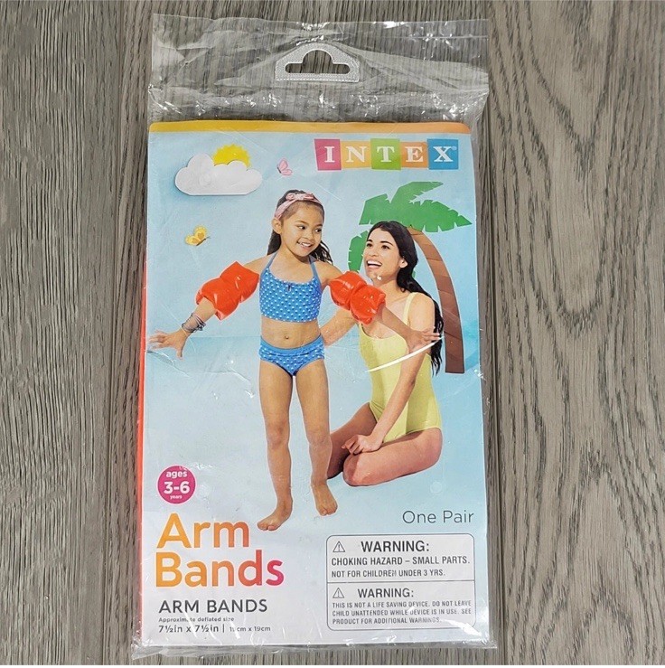 Inflatable Arm Bands Training Aid 3-6 Toddler Swim floaties Orange Pool Boy Girl