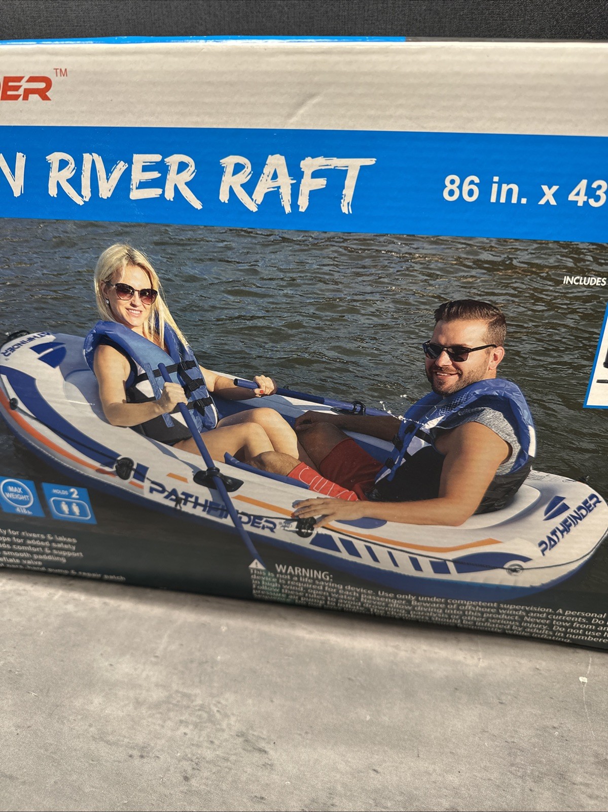 Pathfinder 2 Person Inflatable River Raft Boat w/Pump & Oars BRAND NEW