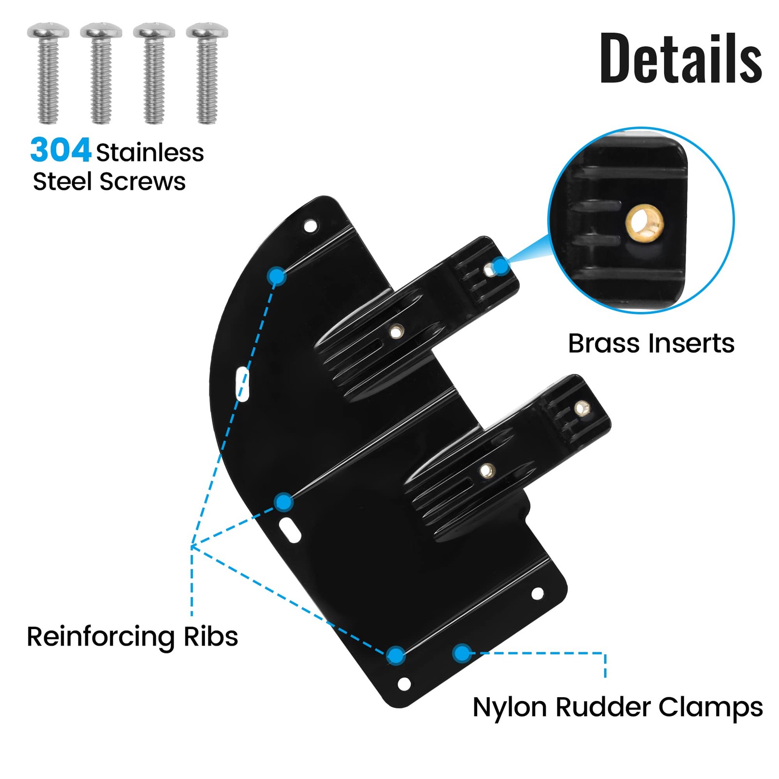 Boat Rudder Clamp Fits 24-55 Thrust Trolling Motors Accessories for Fishing K…