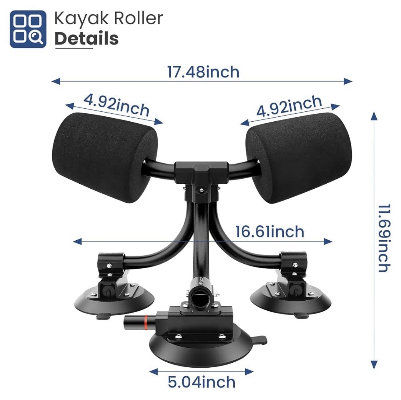 Hlogree Trigrip Kayak Load Roller 3 Suction Cup Kayak Roller Loader Pump Vacuum